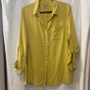 J. Jill Mustard Yellow Button-Up Top